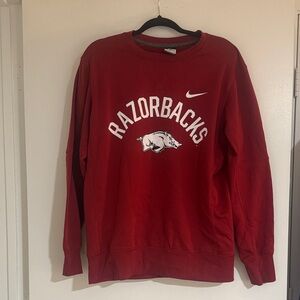 Nike Red Razorbacks Crewneck Sweater
